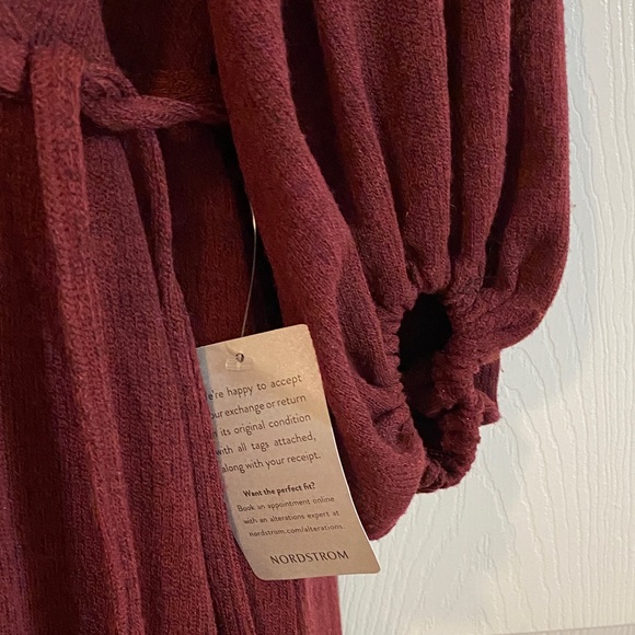 Max Studio Women's Burgundy V-Neck Sweater Dress - Picture 4 of 8